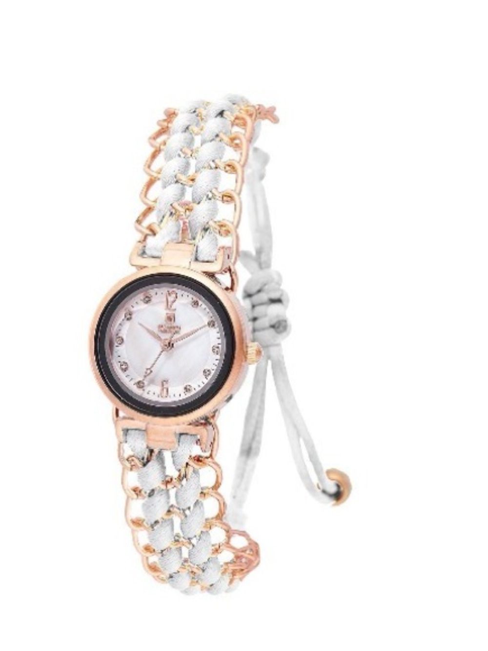 Invicta Rose Gold and White Braided Bracelet Watch